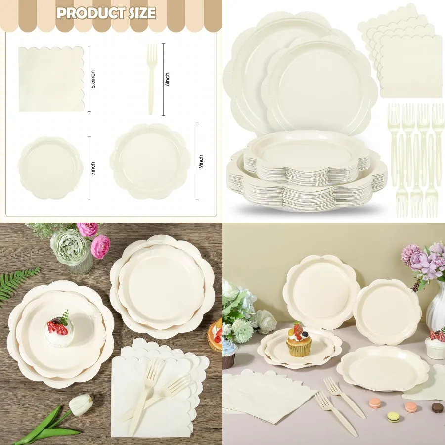 

Набор бумажных тарелок цвета слоновой кости и салфеток для детского душа, свадебный душ, принадлежности для свадебной вечеринки, посуда с одноразовой слоновой костью
