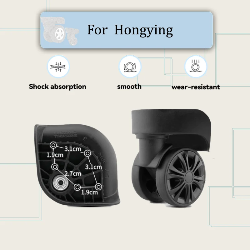 

For Hongying Universal Suitcase Wheels Kit 360° Swivel Mute Wear-Resistant Parts For All Luggage