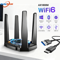 WALRAM AX1800 WiFi 6 USB 3.0 Adapter Dual Band 2.4G/5Ghz Network Card Wireless Desktop BT5.2 802.11AX Driver Free Win10/11
