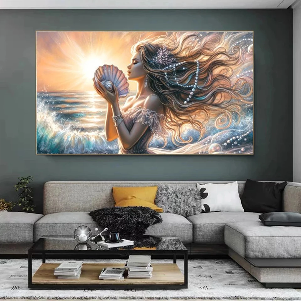 The Sea Goddess DIY 5D Diamond Painting New 2024 Large Size Abstact Wave Landscape Full Diamond Embroidery Mosaic Cross Stitch