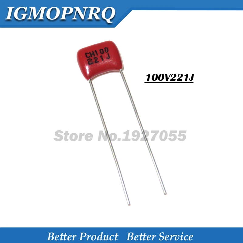 20PCS 100V221J 220PF 5% Pitch 5mm 220P 221 100V CBB Polypropylene film capacitor 100V221J-P5