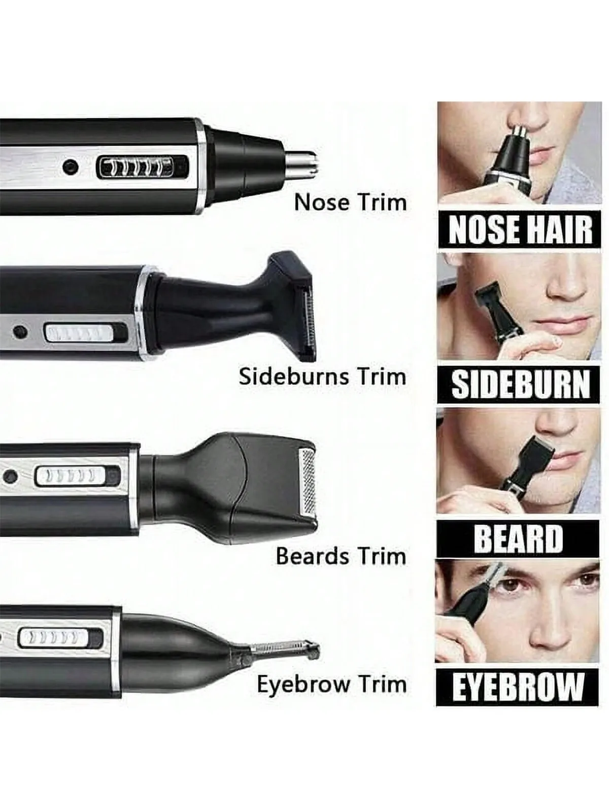 2026 Electric4 in 1 Waterproof Epilator Nose Hair Removal Bikini Eyebrow Beard Clipper Grooming Groomer Kit Rechargeable