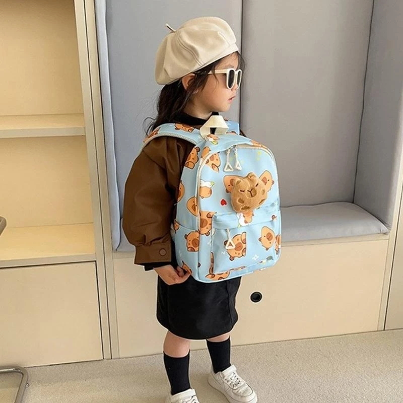 

E8FB Kids Capybara Backpack With Large Capacity School Bag For Everyday Essential