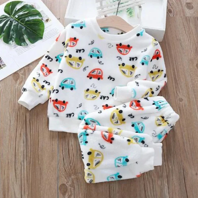 Clothing set Spring and Autumn Korean version 0-6 year old boys and girls casual cartoon printing home clothes Children Clothing