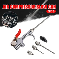 5Pcs/set Air Dust Compressor Nozzle Blow Gun Duster Air Inlet Kit Pneumatic Parts Air Compressor Blower Inflatable Cleaning Tool