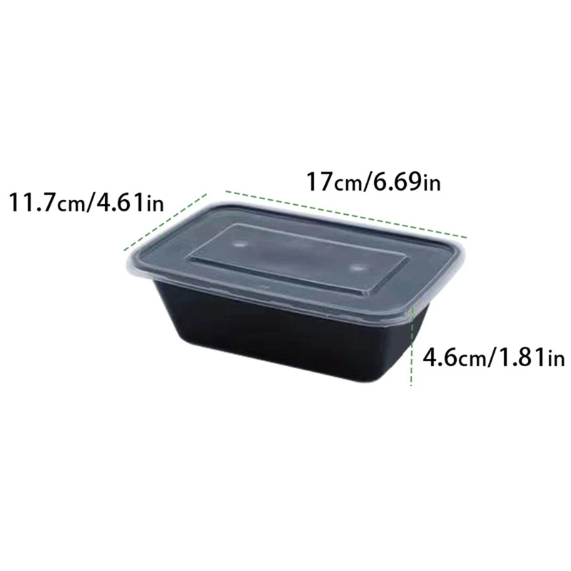 50-Pack Meal Prep Containers Food Storage Lunch Box Plastic Bento Boxes Reusable To-Go Food Containers