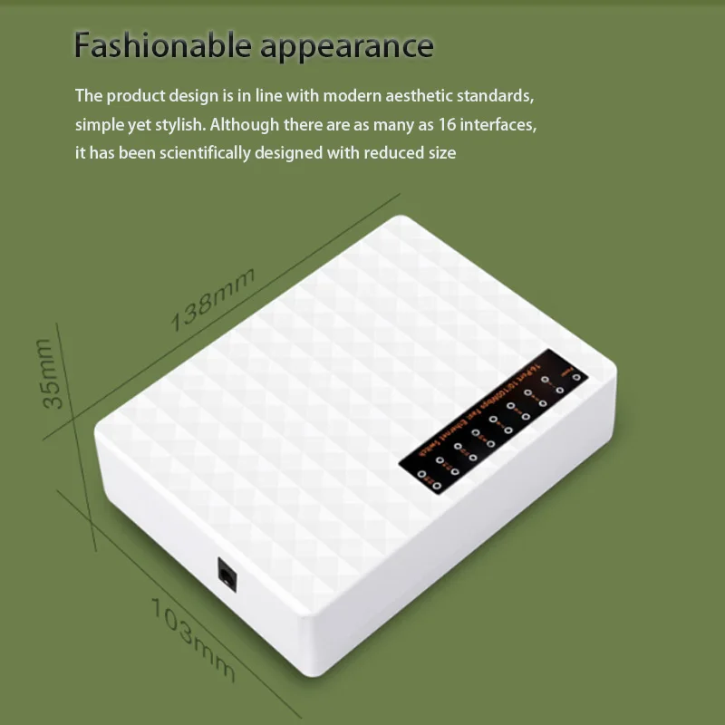 محول شبكة إيثرنت ذكي التوصيل والتشغيل موزع شبكة الإنترنت 16-port 100 M التبديل لعبة شبكة التبديل RJ45 Hub 10/100 mbps