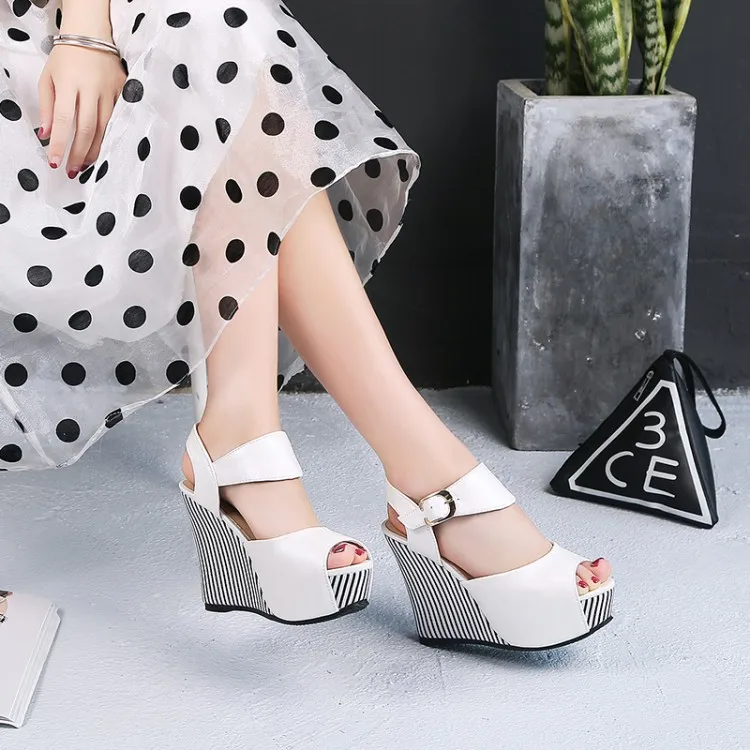 Big Size 11 12 13 14 wedges shoes for women sandals women shoes woman ladies summer Fish mouth slope heel sandals