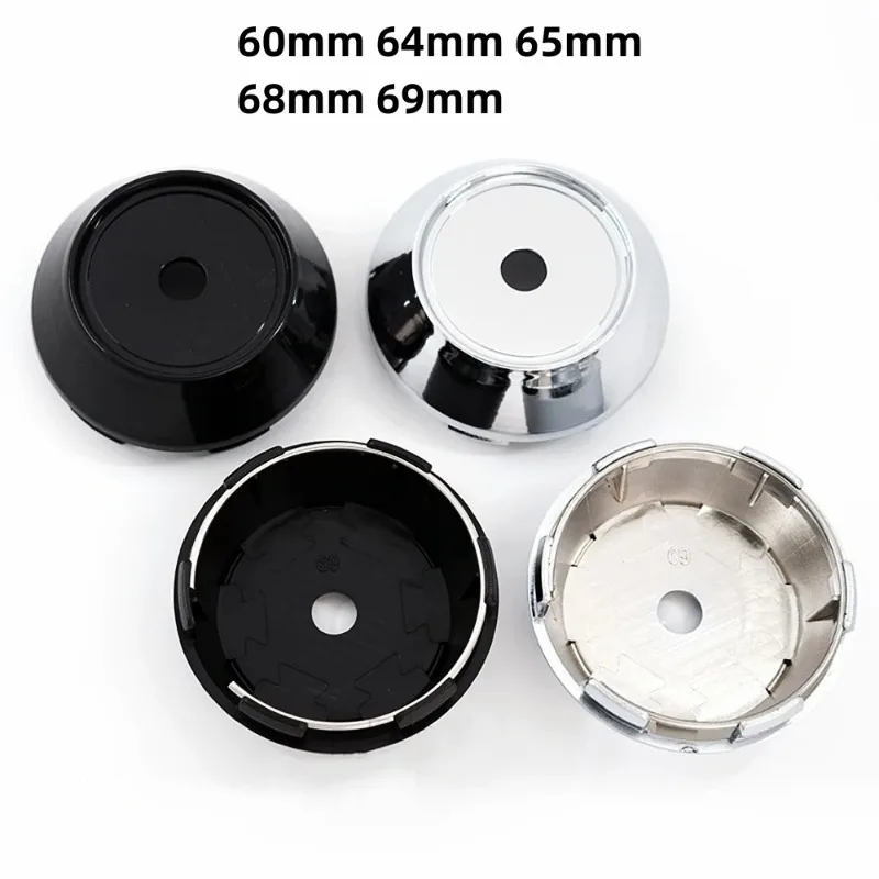4 Stück 60mm 64mm 65mm 68mm 69mm Universelle Blanke Auto-Radnabenkappen ohne Emblem, Felgenstaubschutz, Auto-Zubehör – Detail 3