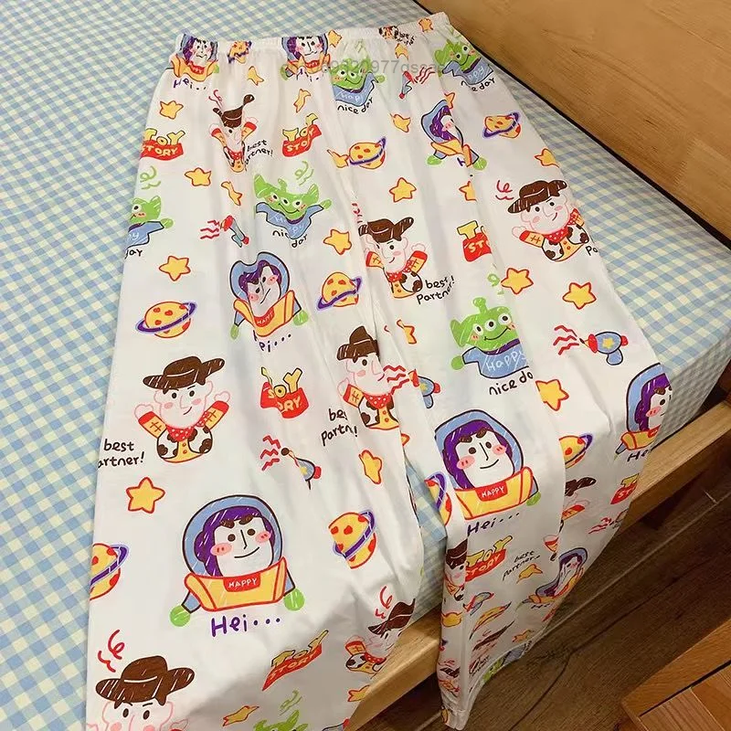 Sanrio Cinnamoroll Pochacco Pom Purin Toy Story Oversize XL-6XL Size Summer Loose Sleep Bottoms For Students Thin Pajama Pants