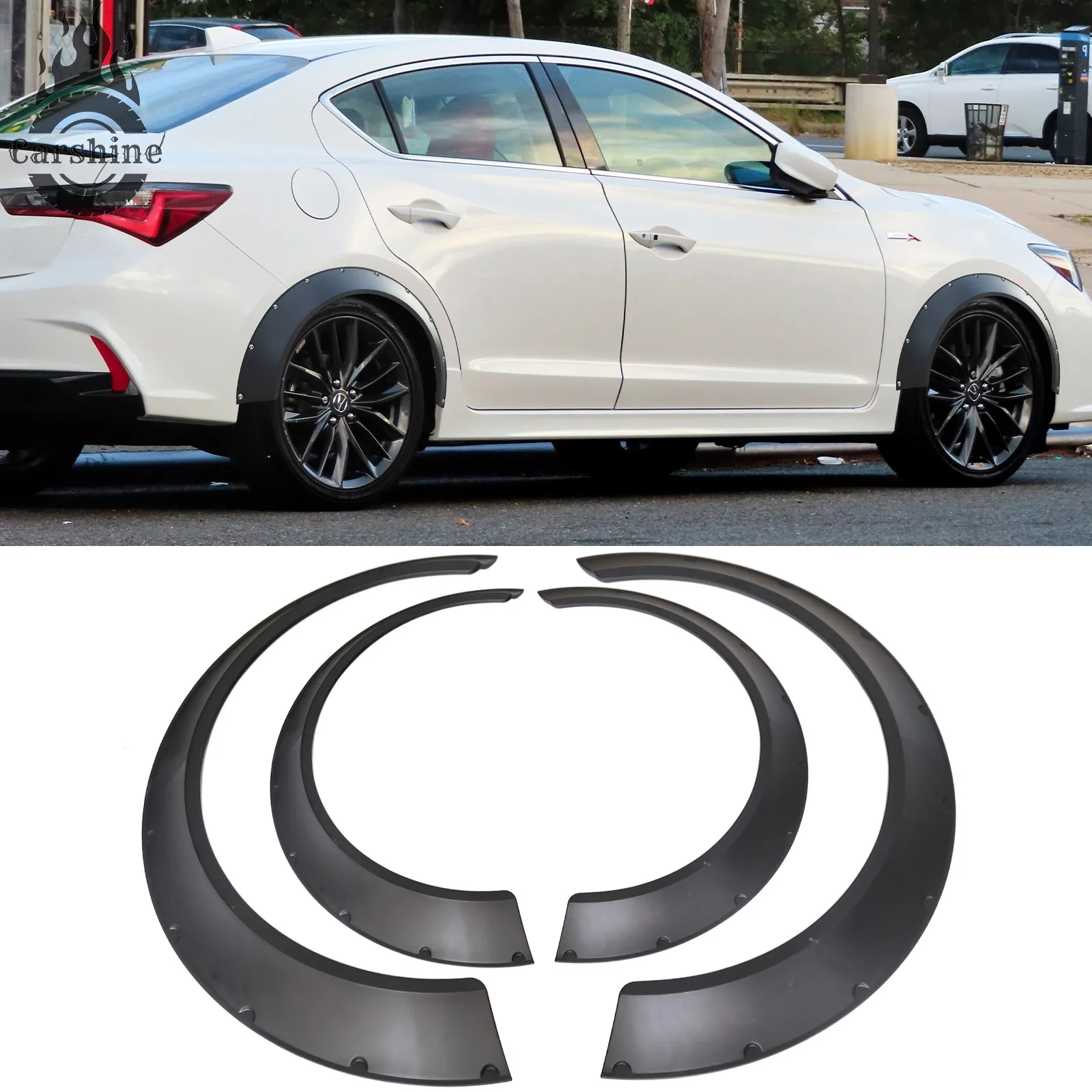 

Fender Flares For Acura ILX Wide Body Wheel Arches 80mm 4pcs Set Black