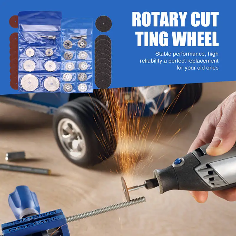 Juego de ruedas de corte de ABGG-41Pcs, Kit de herramientas de ruedas de corte rotativas para herramientas rotativas Dremel, accesorios para resina, Metal, madera y piedra