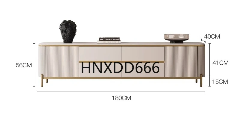 

Italian light luxury natural marble TV cabinet coffee table