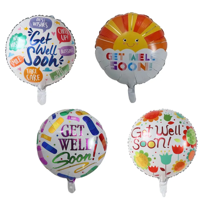 10 pezzi 18 pollici guarisci presto palloncini Foil auguri palloncino ad elio per compleanno matrimonio decorazioni per la benedizione del paziente