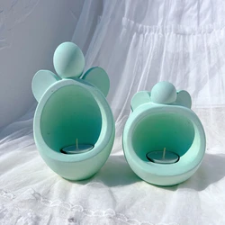 Two Sizes Angel Silicone Candle Mold for Candle Holder Tea Light Cement Candlestick Jar Gypsym Concrete Succulent Planter Mould