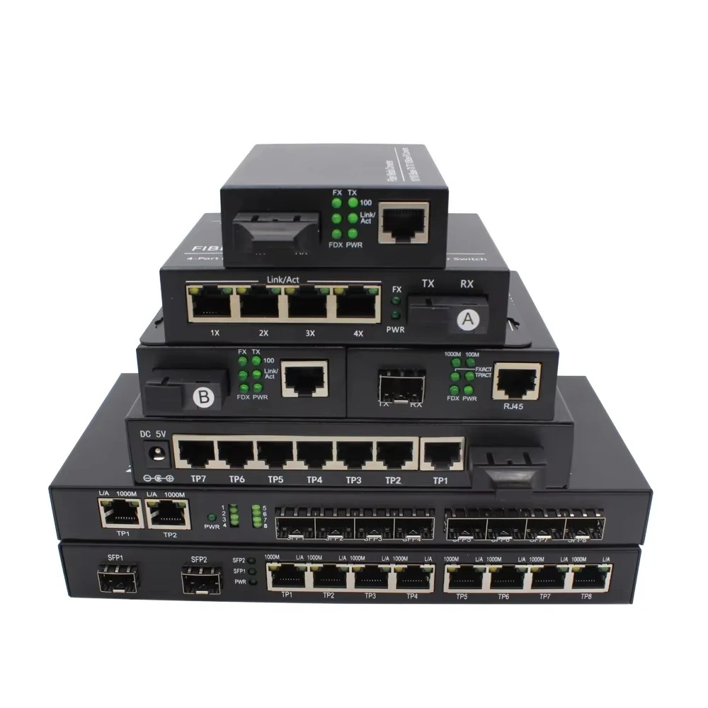 1.25G SFP UTP Port POE Media Converter 25W 48V Fiber Optic CCTV Equipment RJ45 to Fiber Optic Converter