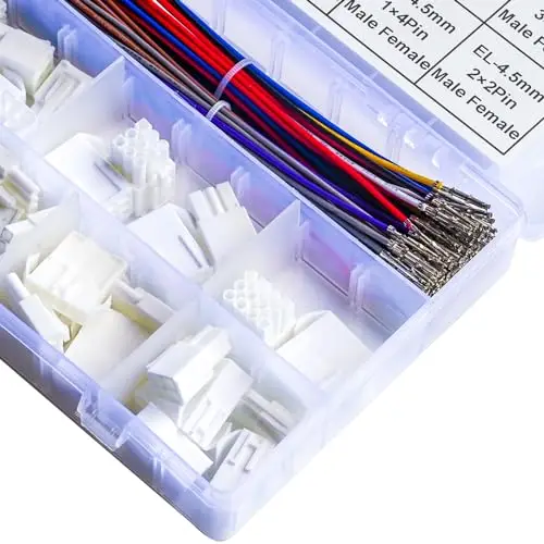 

4.5mm Male & Female Connector Kit with 20AWG Cables 1x2/1x3/1x4/2x2/2x3/3x3/3x4 Pin for Electronics DIY Projects