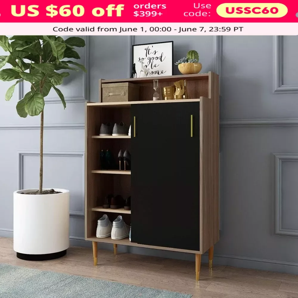 Shoe Cabinet, With Sleek Contemporary Styling, Furniture, Shoebox Container Organizer Standing Sliding Door, Cabinet