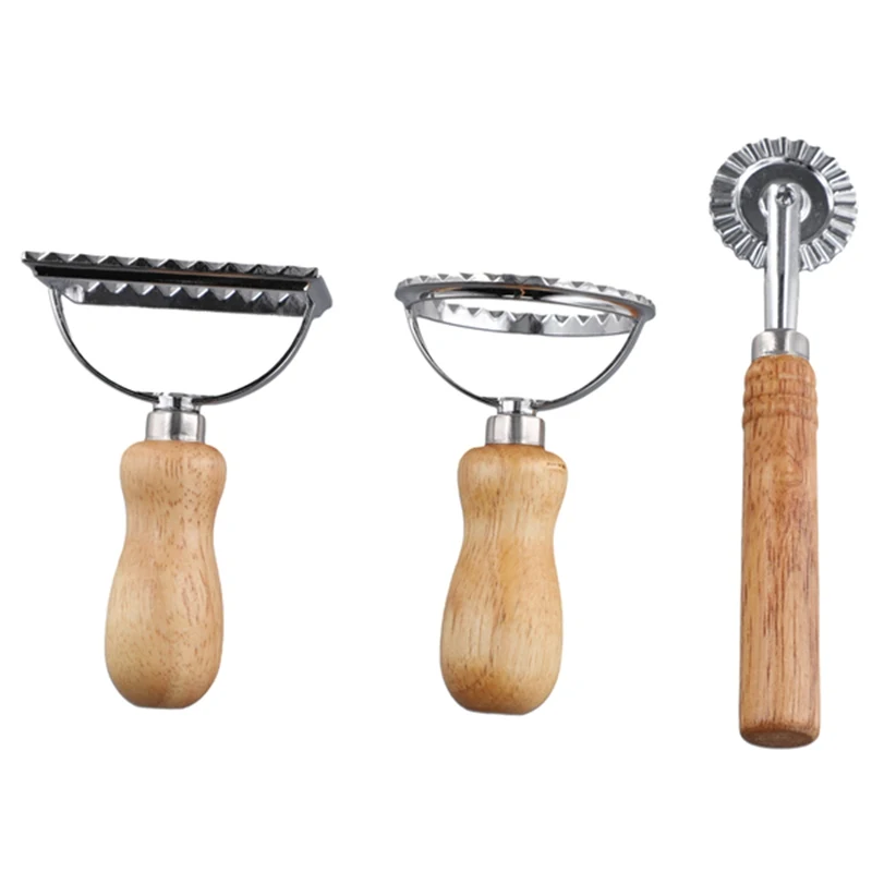 

Набор из 3 форм для равиоли с роликовым прессом, пресс-форма с деревянной ручкой для пасты, пельменей, лазаньи, пирогов