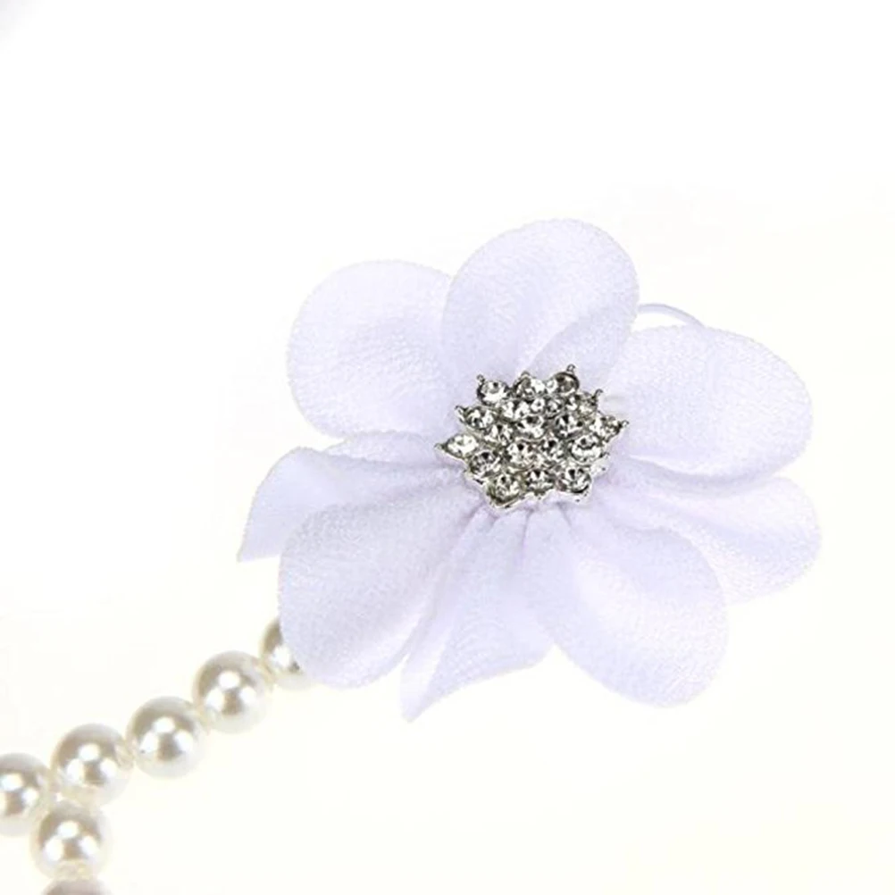 

Chiffon Sandals for Baby Girl 3~12 Months Barefoot Infant Shoes Pearl Anklet Soft Footwear Baby Shower Gift Charm Design
