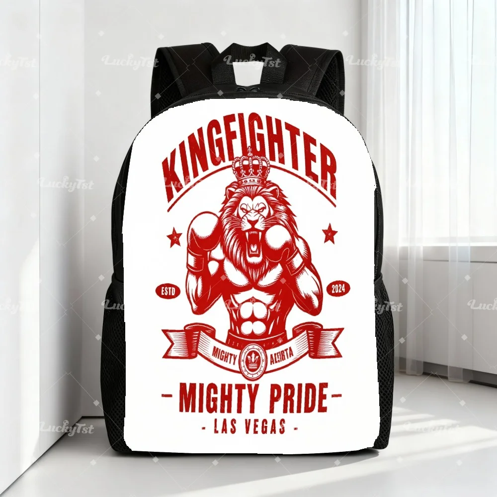 

Boxing Lion Shoulder Bag | Utility Warrior Style Backpack with Dramatic Boxing Lion Pattern, Sturdy Construction, Standard