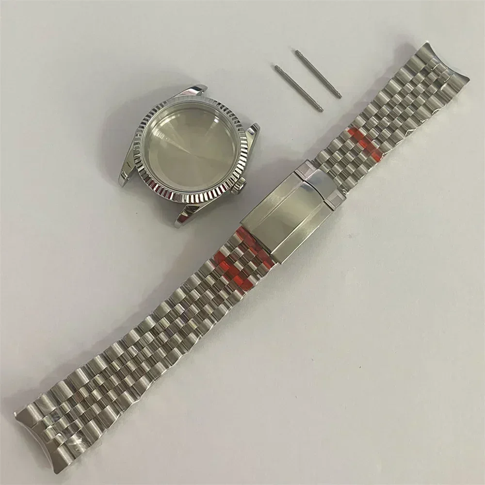 Stainless Steel Watch Case Strap Set Upgraded High Quality Sapphire Glass Case for NH35 NH36 Movement Mechanical Watch Parts DIY