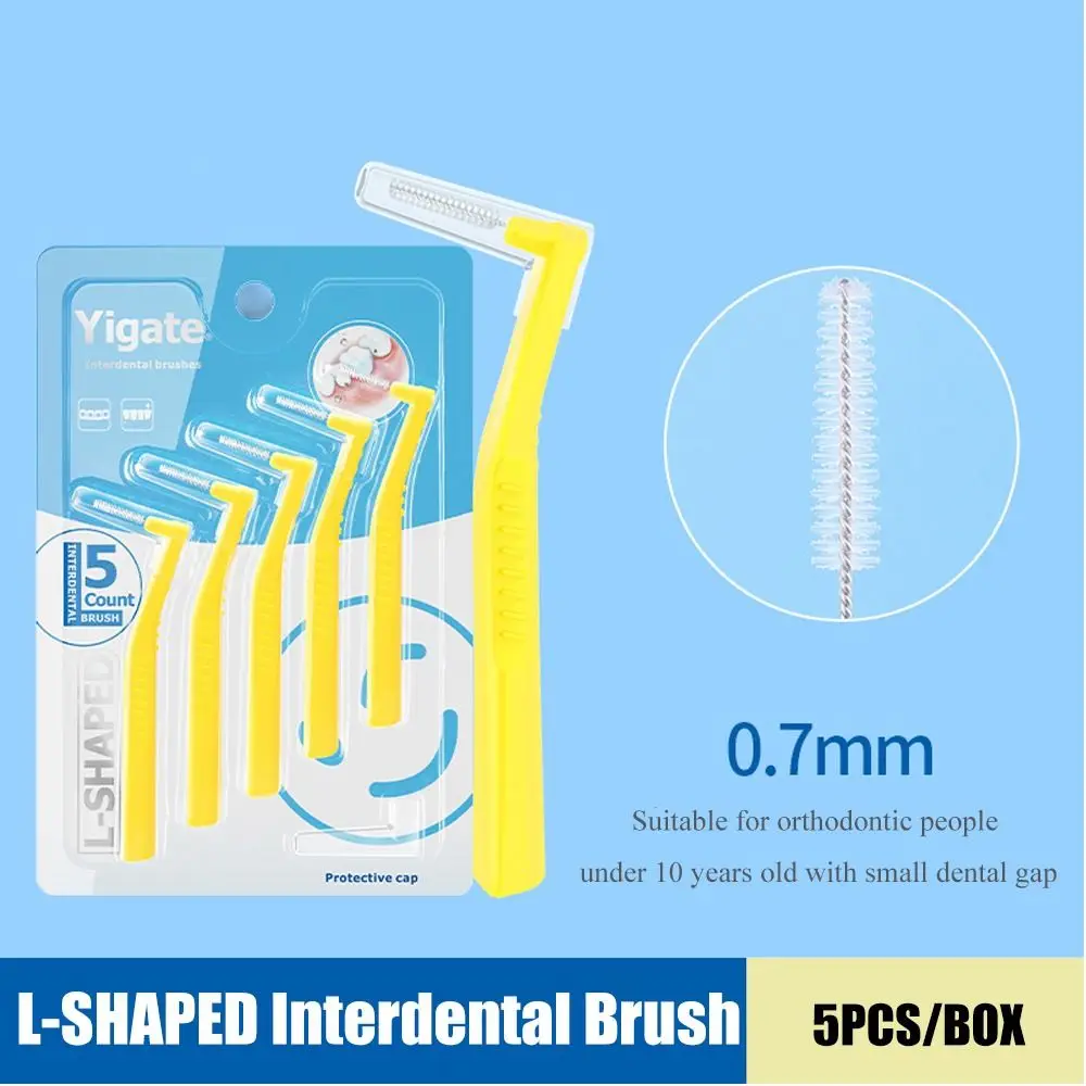 Mini brosse à dents en forme de L, accolades d'orthodontie, brosse interdentaire, soins dentaires sains, nettoyage rapide des dents, fil dentaire, 10 pièces