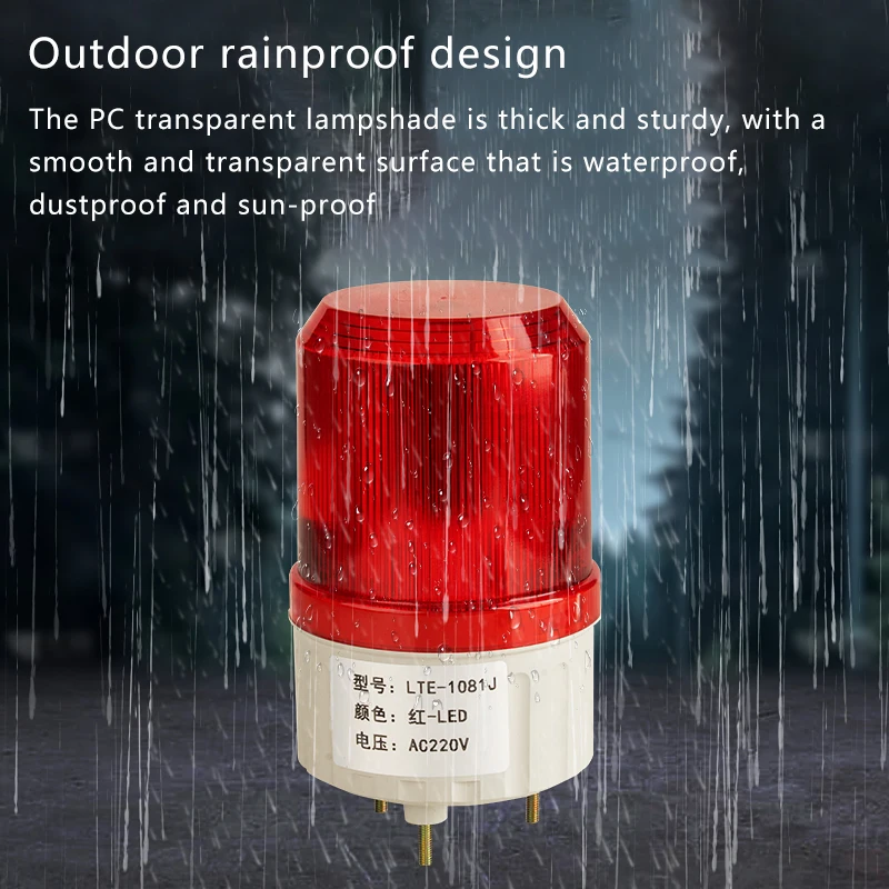 PARMA sensor Flashing LED rotating warning light, alarm flashing light LTE-1081J, small sound and light alarm