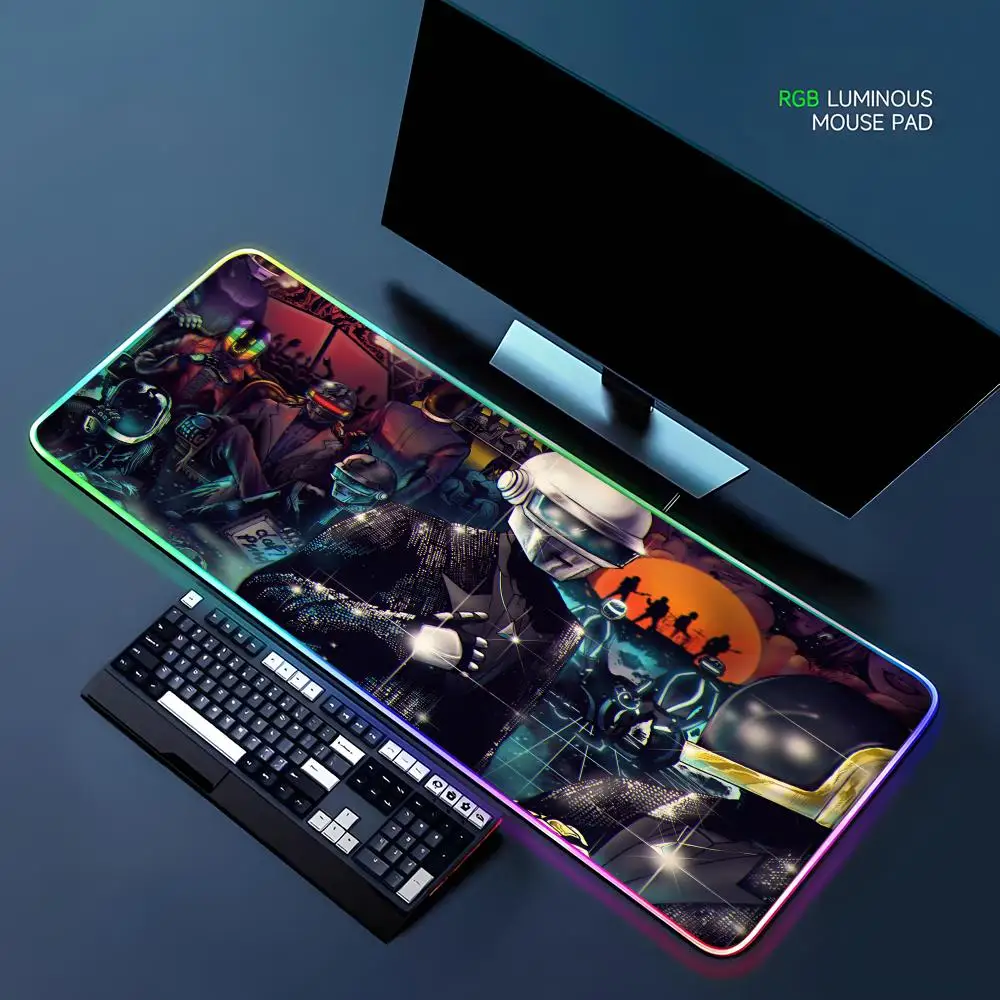 

Band Daft Punk Mouse Pad RGB Gaming Mouse Pad Desk Mat HD Gamer Large LED Light XXL MousePads