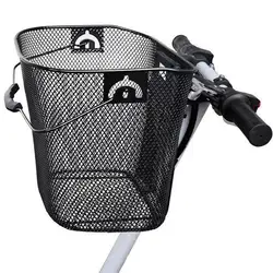 Cycling Front Storage Basket Metal Mesh Bike Basket Handlebar Hanging Basket MTB Bicycle Front Tube Bike Basket with Handle