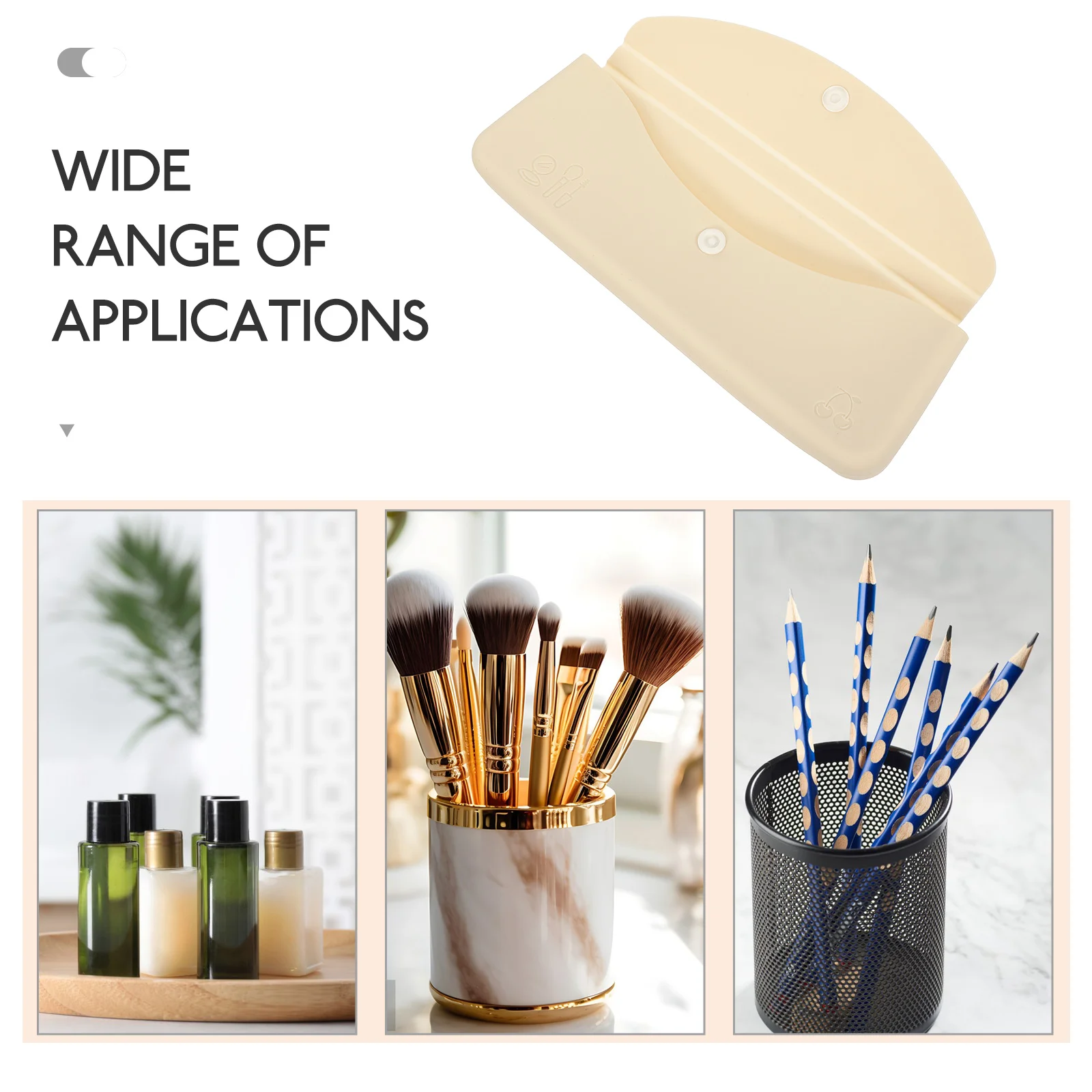 

Silicone Makeup Brush Travel Case Brush Holder Organizer Durable Wear-Resistant Storage For Desktop Travel Large Capacity