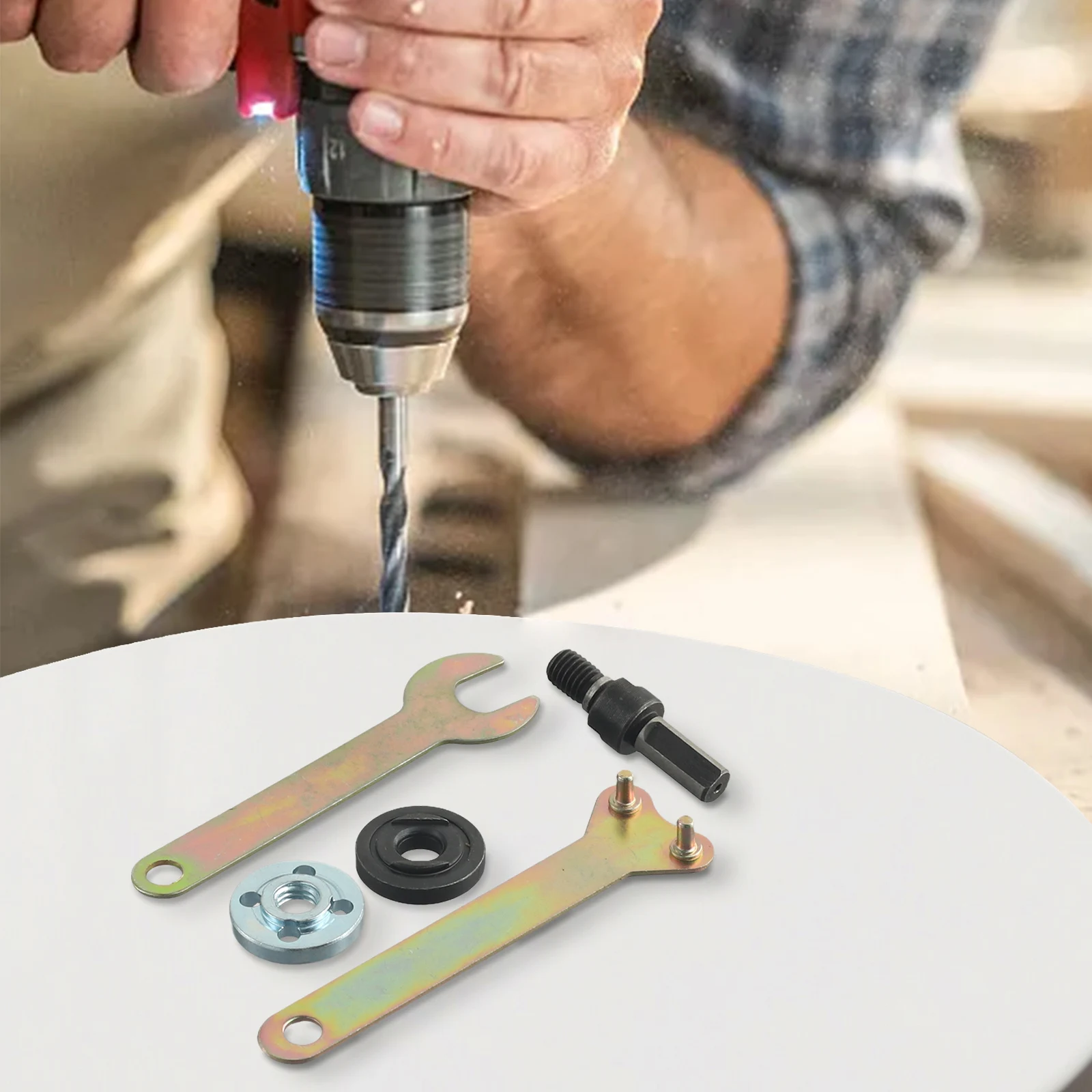 5 pz 10mm Gambo Mandrino Flangia Dadi Chiave Per La Lavorazione Lucidatura Gioielli Rettifica Piastrelle Vetro Legno Metallo Strumento di Potere