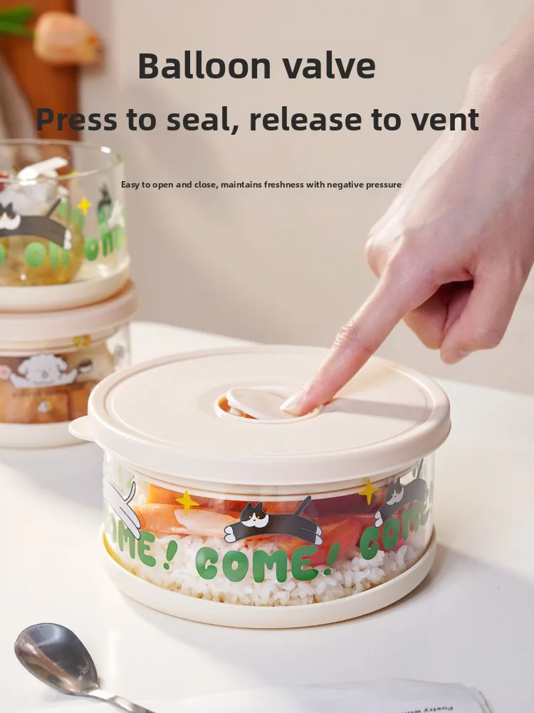 Ultra-Light High Borosilie Glass Microwave Se Lunch Box Fren Preservation Rice Bowl with Meal Carry Container view 3