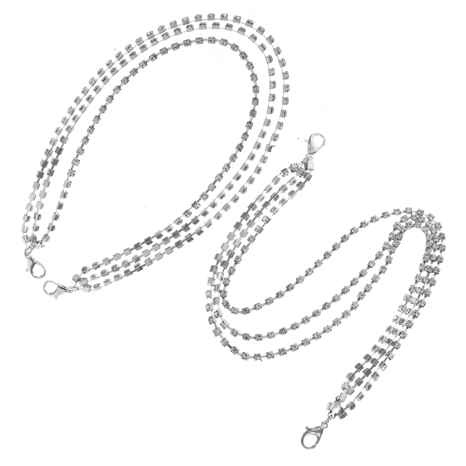 

1 Pair Rhinestone Claw Drill Shoe Chains for Women Silver Color Bling Charm Decorations Sneaker Accessories Boot Jewelry