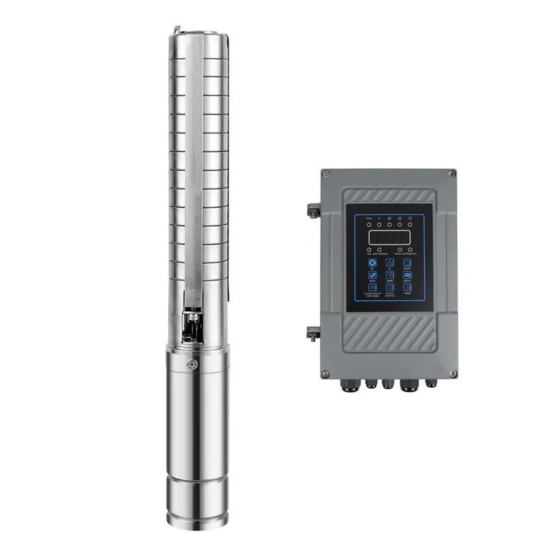 5500W 2-inch 205m AC/DC Automatic Controller Solar Stainless Steel Deep Well Pump for Agricultural Irrigation