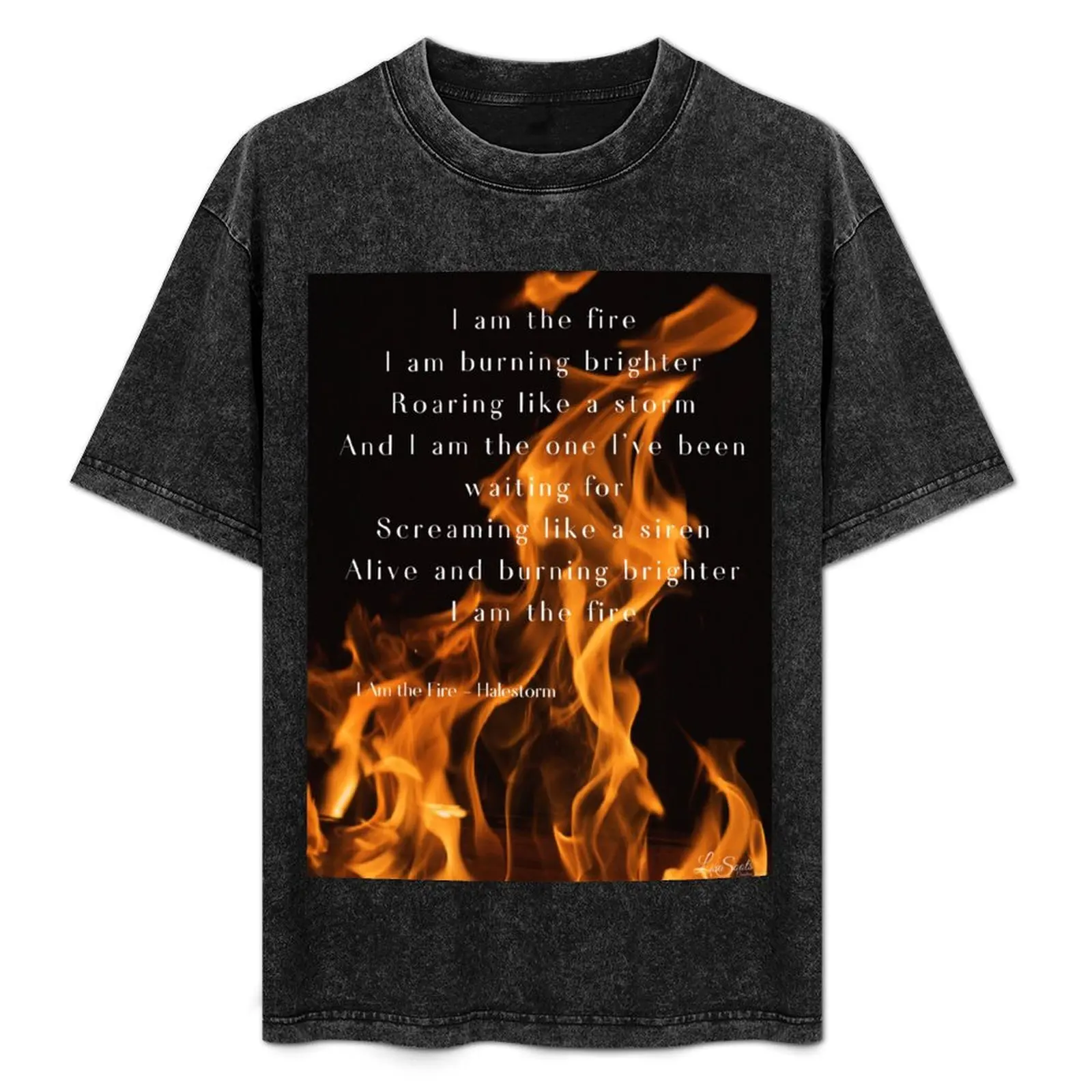 

I Am the Fire Lyrics - Halestorm T-Shirt essential t shirt t shirt men 100% cotton luxury brand T-Shirt