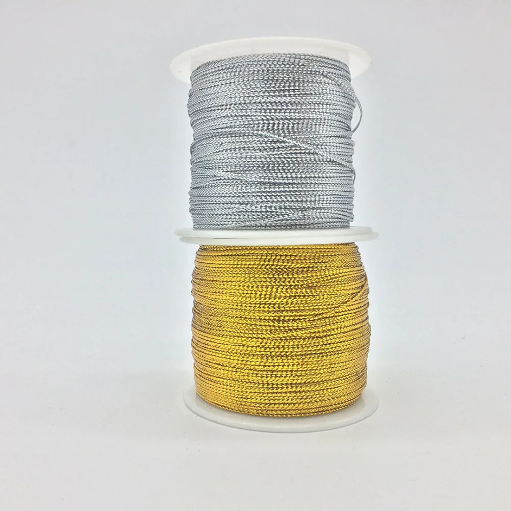 

2 Rolls Elastic Cord Golden Color Lightweight Durable Wire For Diy Jewelry Crafting Gift Wrapping Creative Decoration Supplies