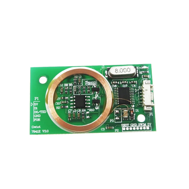 RFID Reader Wireless Module UART 3Pin 125KHz Card Reading EM4100 8CM DC 5V for IC Card PCB Attenna Sensor Kits for Arduino