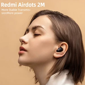 Xiaomi Redmi Airdots 2 Earphone Bluetooth Olahraga Musik Game Headset Nirkabel Mini Luar Ruangan dengan Mikrofon Headphone Earbud Telinga 10 penjualan terbaik xiaomi earphone - №