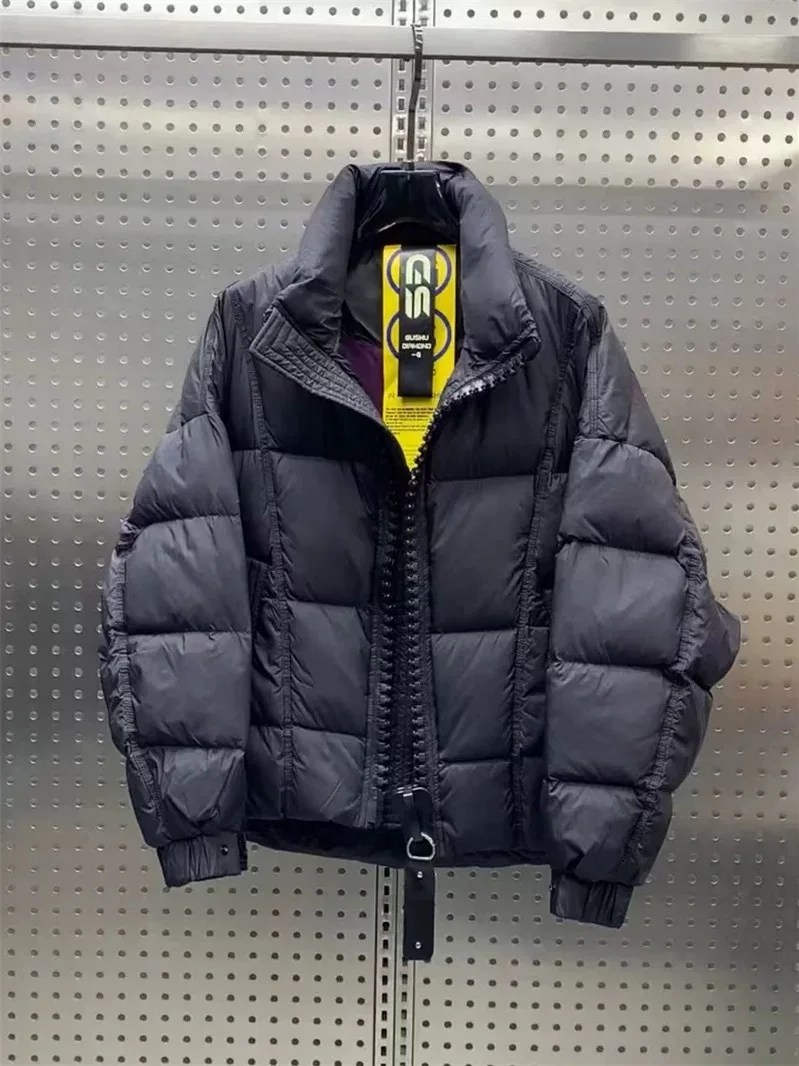 

New Men's Thiened Stand Collar Zipper down Jaet Winter Faionable ort Sle White Du Feather Coat Cold Proof Top