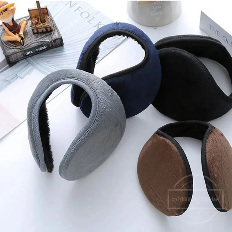 Macio de pelúcia espessamento orelha mais quente feminino masculino à prova de frio moda inverno earmuffs cor sólida earflap ao ar livre proteção orelha-muffs