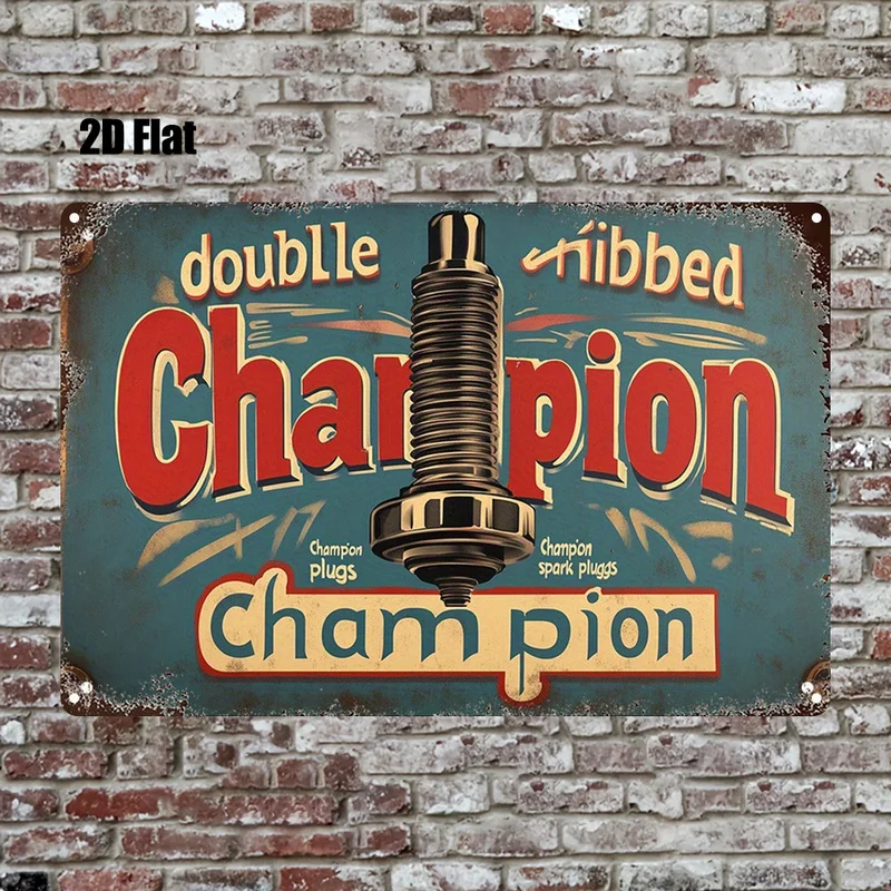 1Pc Retro Spark Plug Metal Tin Sign Vintage Automotive Wall Art Plaque for Garage Repair Shop Decor