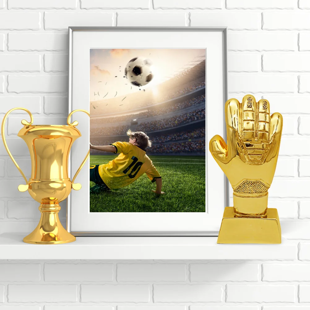 Football Glove Trophy Safe Material Exquisite Soccer Decorate Goalkeeper Wear Resistant Compact Abs School