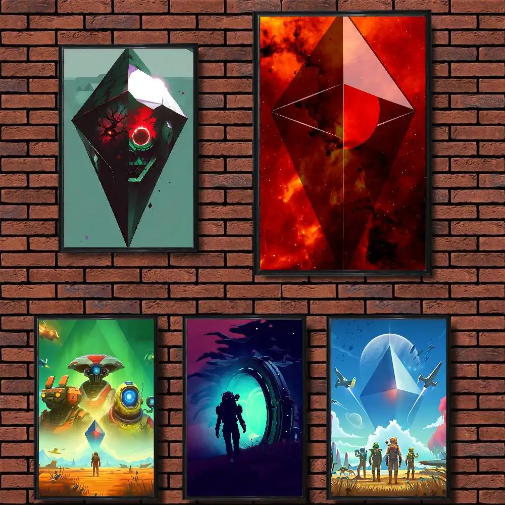 

game Art No Man's Sky Poster HD Art Sticky Wall Waterproof Home Living Room Bedroom Bar Aesthetic Decoration