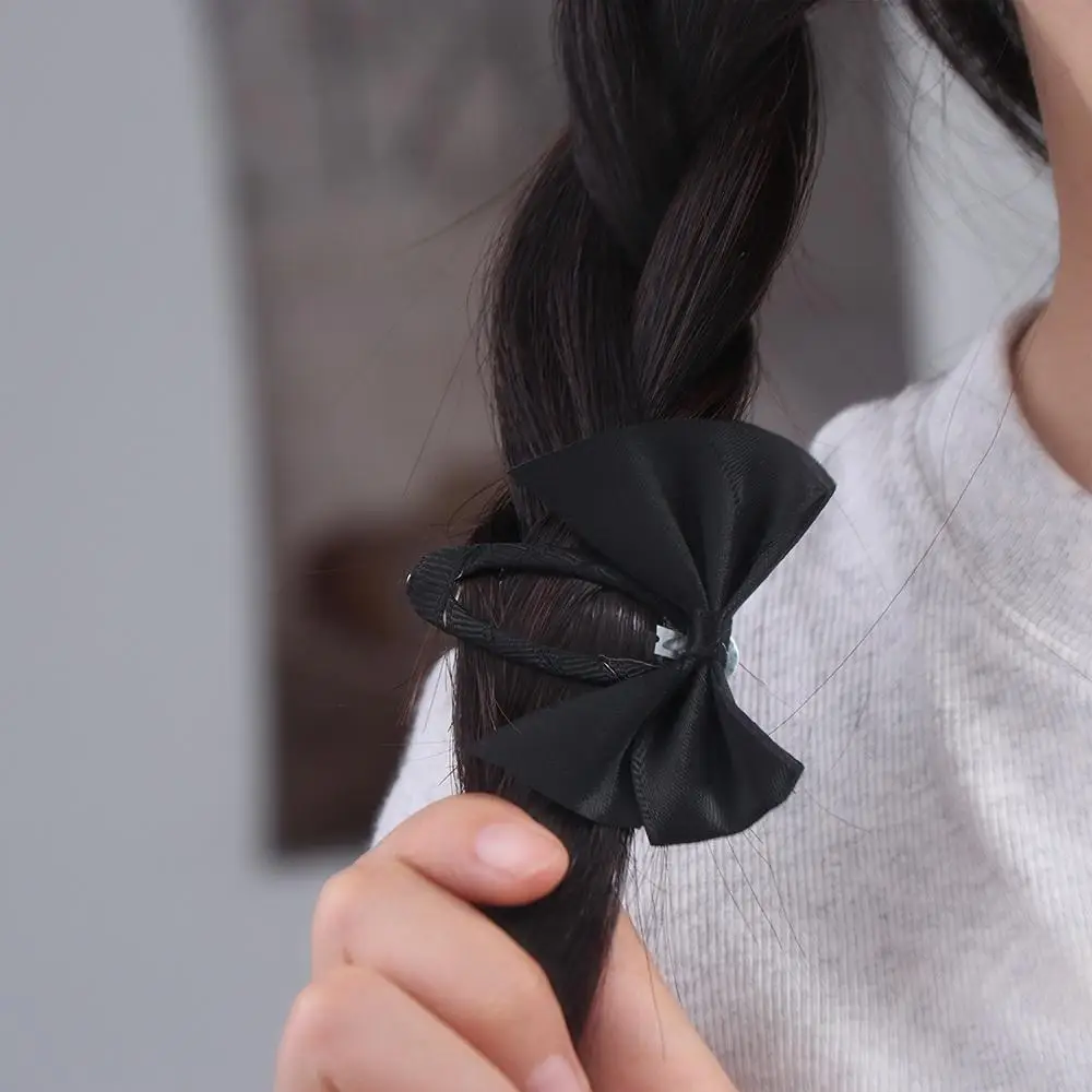 

Side Clip Y2K Bow BB Clip Metal Plastic Cloth Hair Clip Snap Korean Style Oval Hairpin School