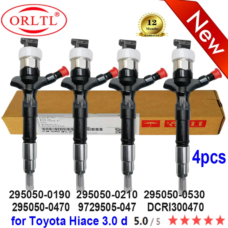 NEW 295050-0190 295050-0210 Genuine Fuel Injector 295050-0530 295050-0470 9729505-047 DCRI300470 for Toyota Hiace 3.0 d 4PCS