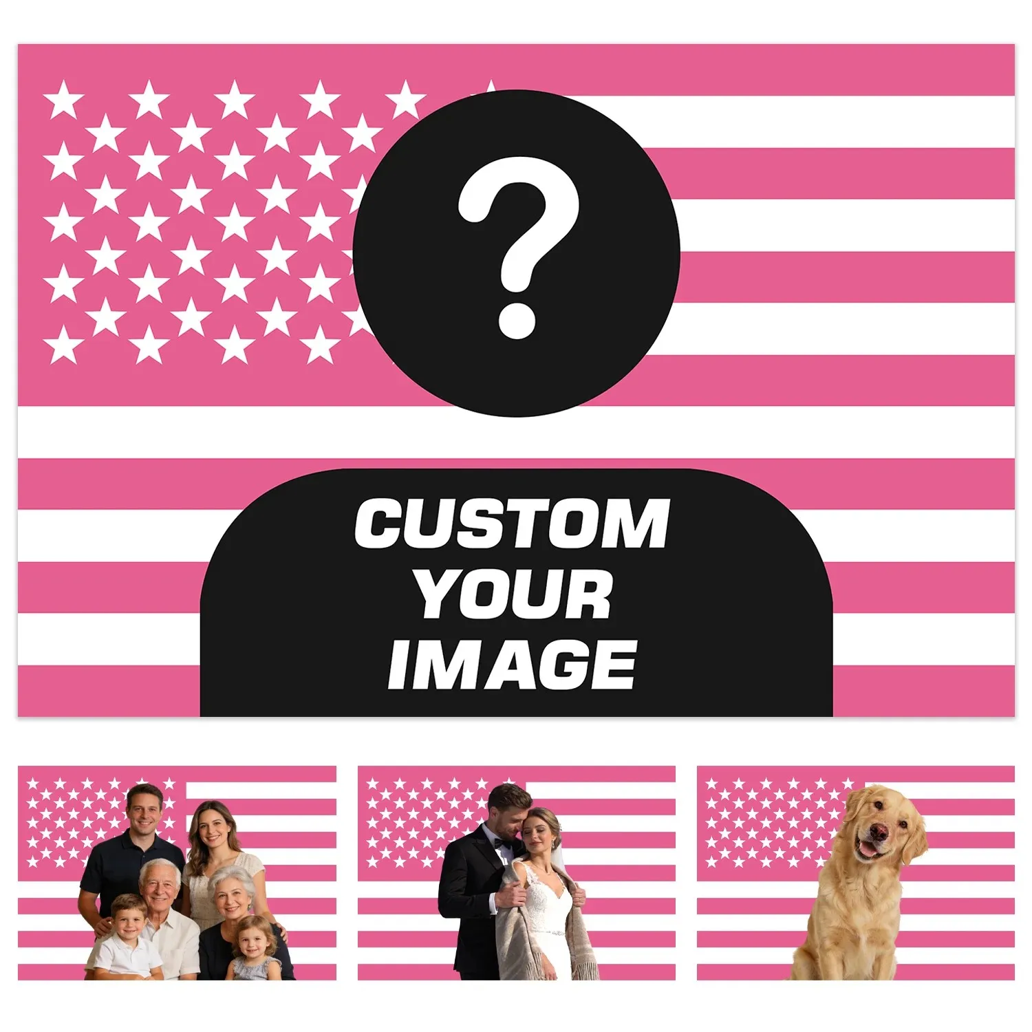 VIKAMA 1 Stück, personalisiertes Foto, individuell gestaltete amerikanische Flaggen-Wanddekoration, Raumdekoration, Banner-Wandteppich, individuell gestaltbar