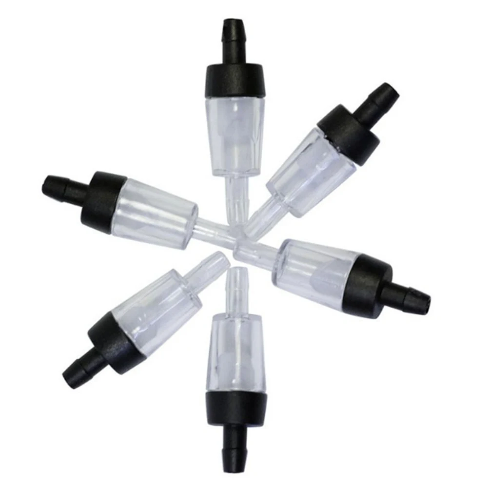 10pcs Aquarium One Way Check Valve Non-Return Aquarium Fish Tank Air Pump CO2 System Black Durable One Way Air Pump Pipe Fitting