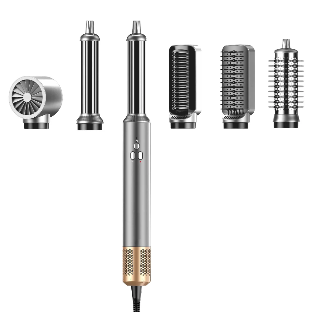 

Professional Bathroom 6 in 1 BLDC Hand Hair Dryer and Styler Multifunction Ionic Powerful Hairdryer Hair Dryer Set with Case