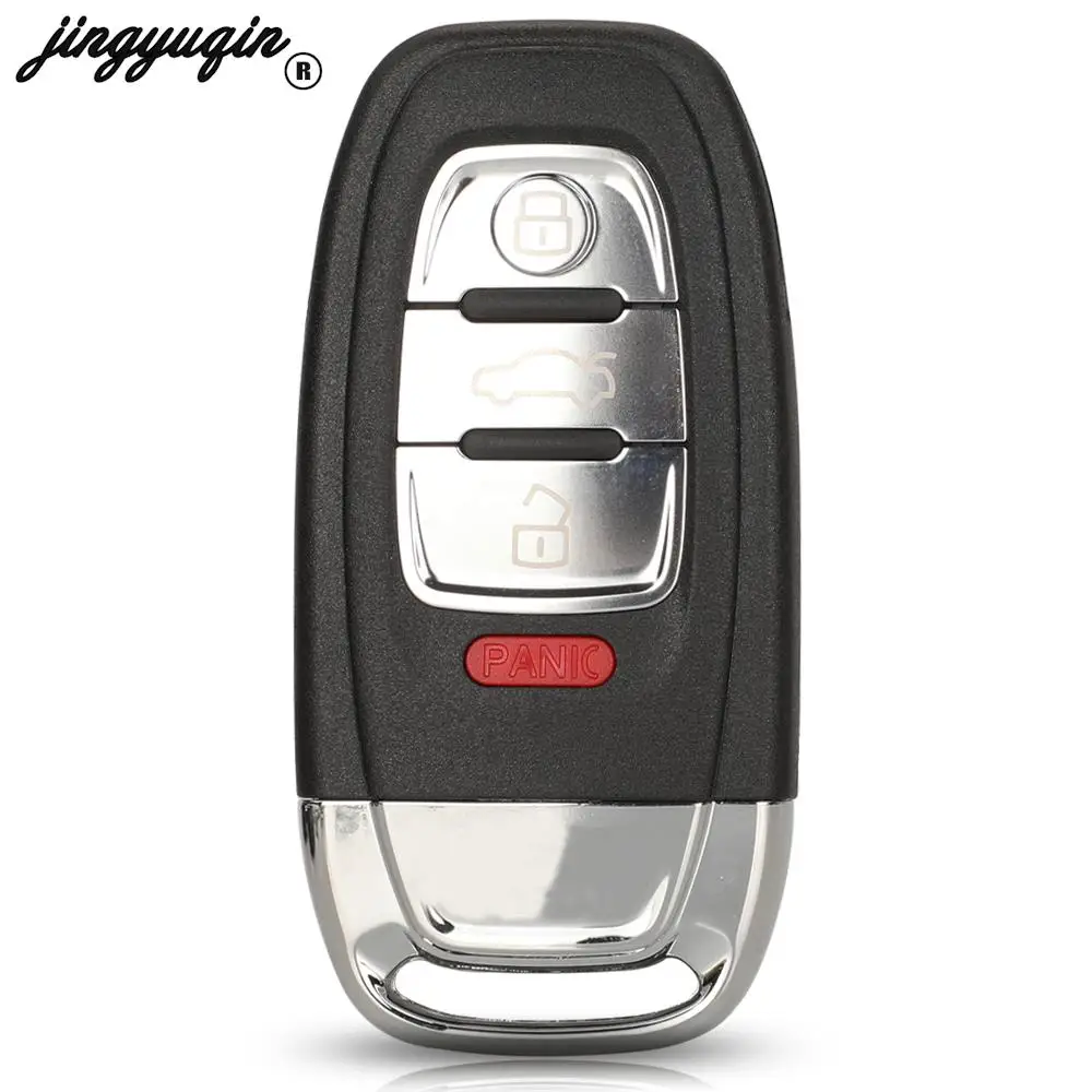 jingyuqin 3/4 Buttons Car Remote Key Case For Audi Q5 A4L A5 A6 A7 A8 RS4 RS5 S4 S5 Matte / Glossy Shell HU66 Balde Replacement